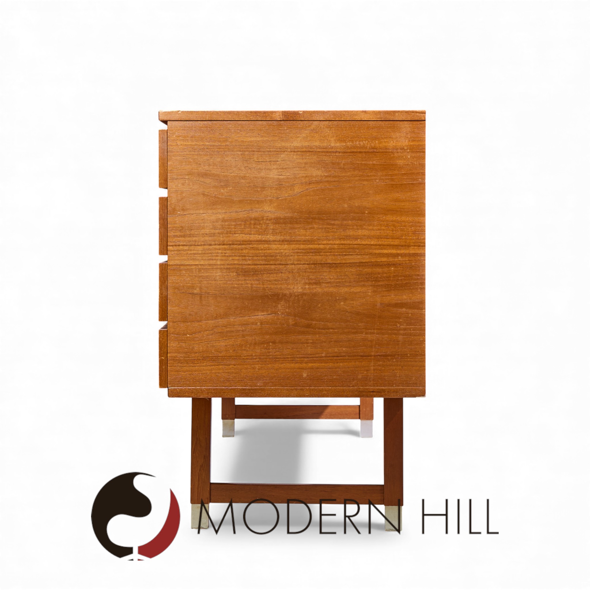 Kai Kristiansen for Feldballes Møbelfabrik Mid Century Danish Teak and Brass Credenza