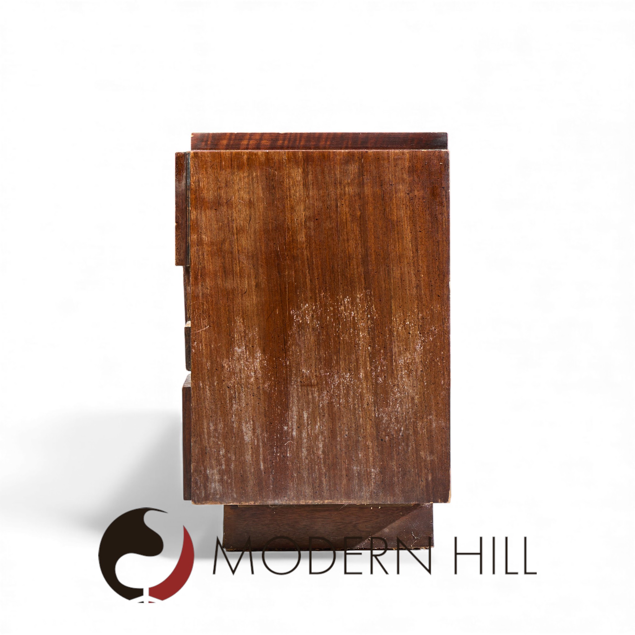 Lane Staccato Brutalist Mid Century Walnut Lowboy Dresser