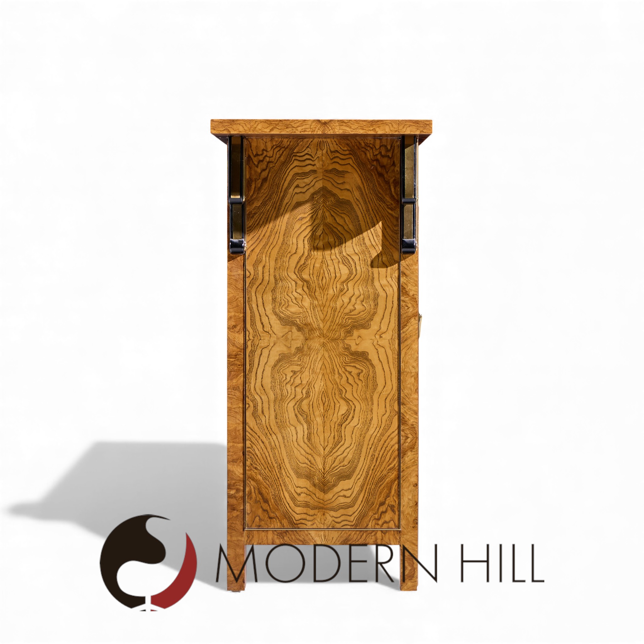 Mastercraft Mid Century Burlwood and Brass Console Credenza