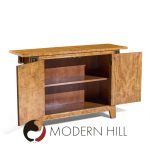 Mastercraft Mid Century Burlwood and Brass Console Credenza