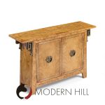 Mastercraft Mid Century Burlwood and Brass Console Credenza