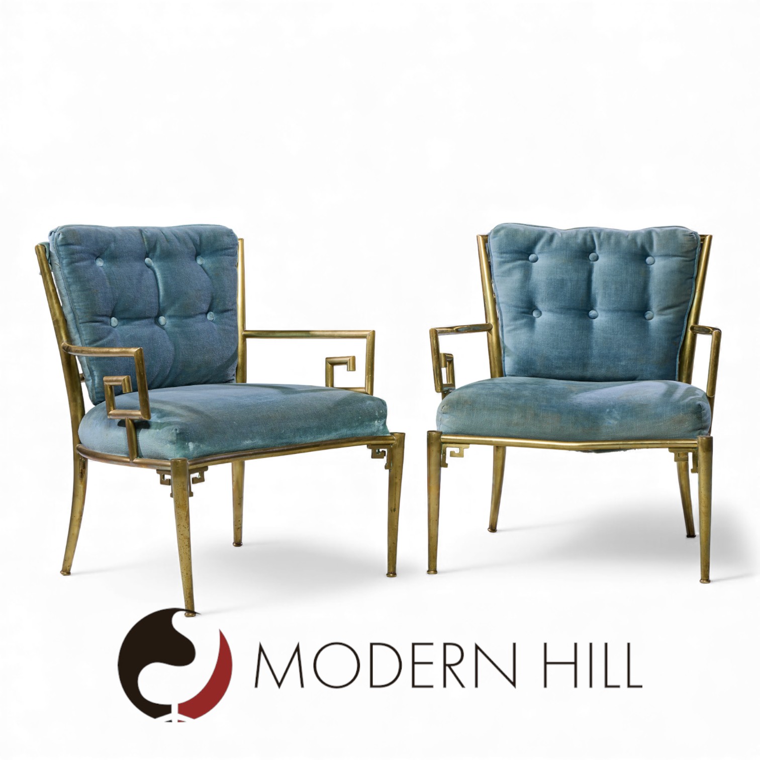 Mastercraft Mid Century Greek Key Chairs - Pair