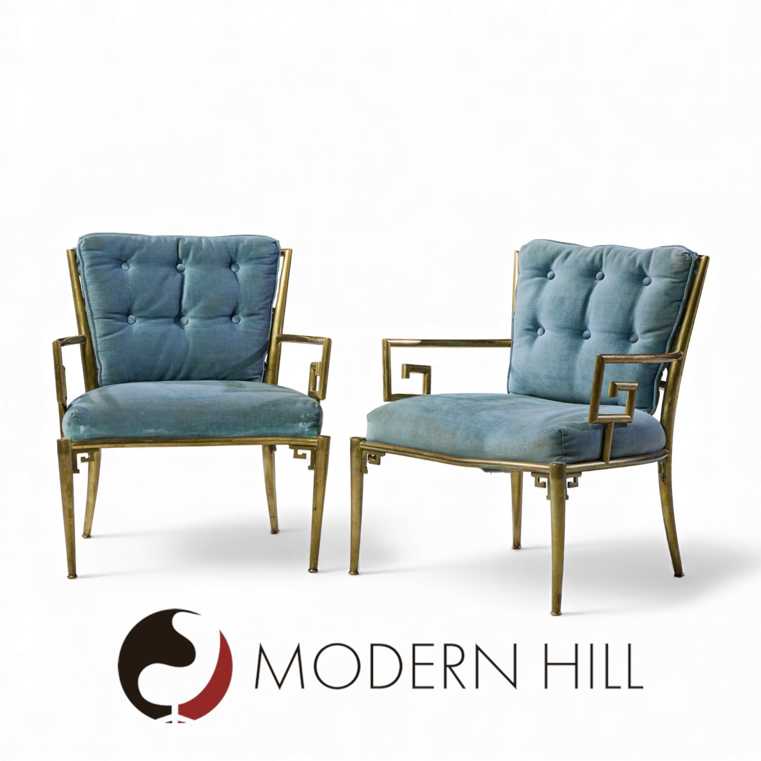 Mastercraft Mid Century Greek Key Chairs - Pair