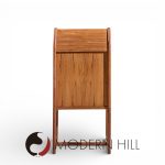 Mid Century Danish Teak Tambour Door Foyer Entry Console Phone Table | Mid Century Modern Furniture - Mid Century Furniture Chicago Mid Century Danish Teak Tambour Door Foyer Entry Console Phone Table