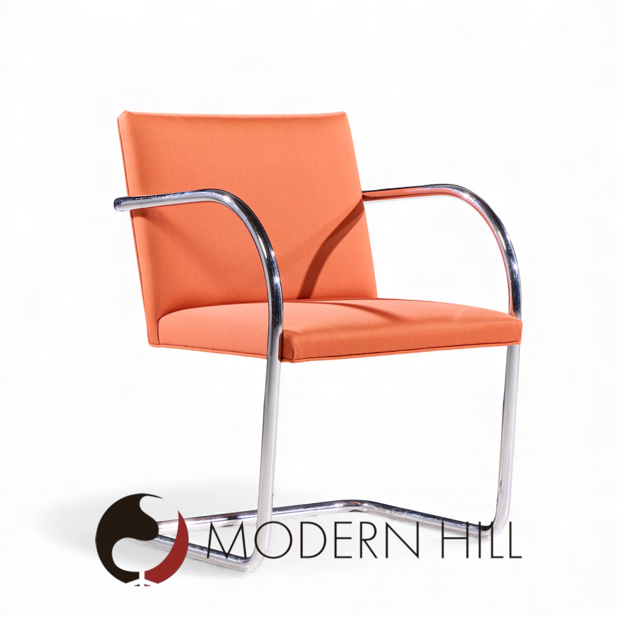 Mies Van Der Rohe for Knoll Brno Mid Century Tubular Cantilever Chrome Dining Chairs - Set of 8