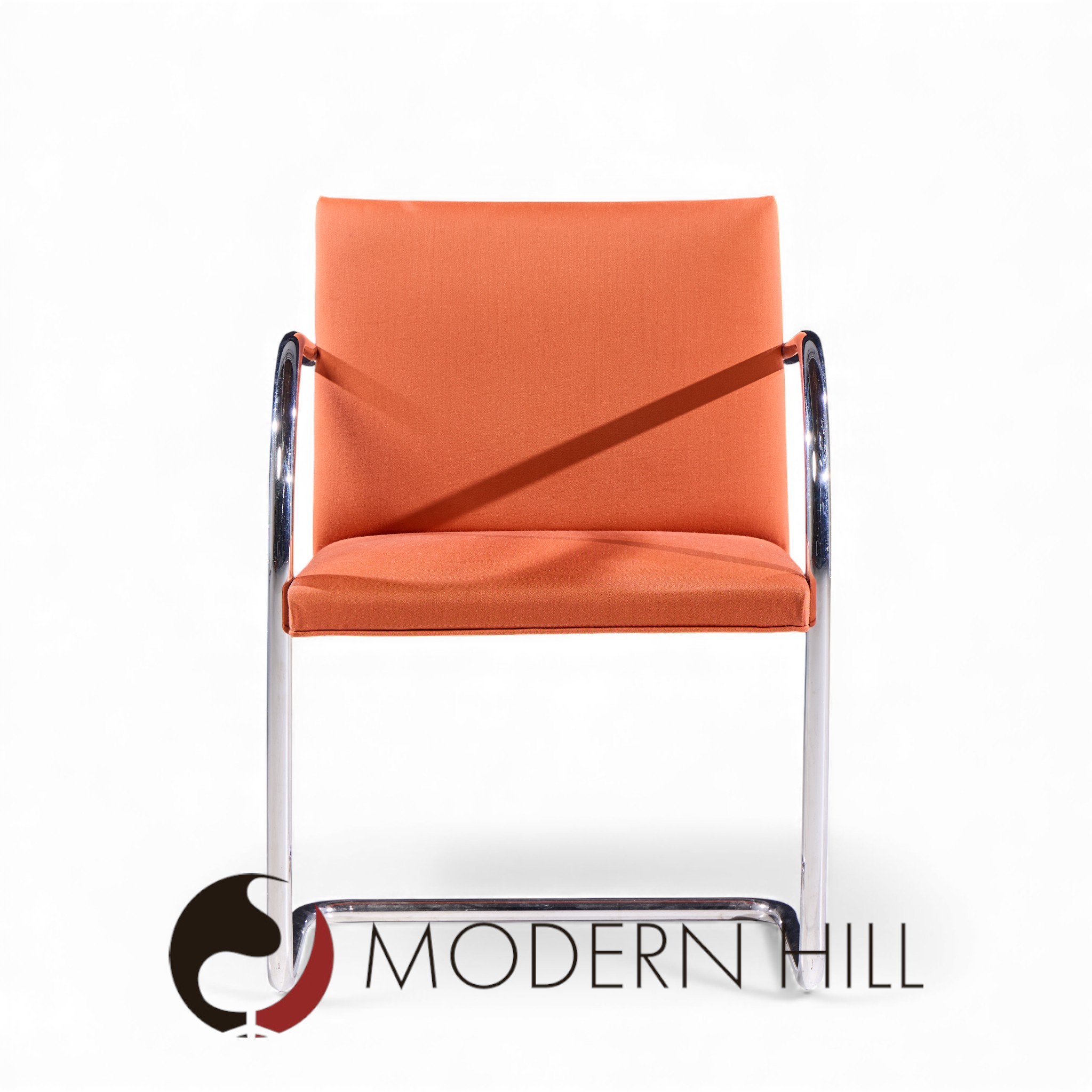 Mies Van Der Rohe for Knoll Brno Mid Century Tubular Cantilever Chrome Dining Chairs - Set of 8