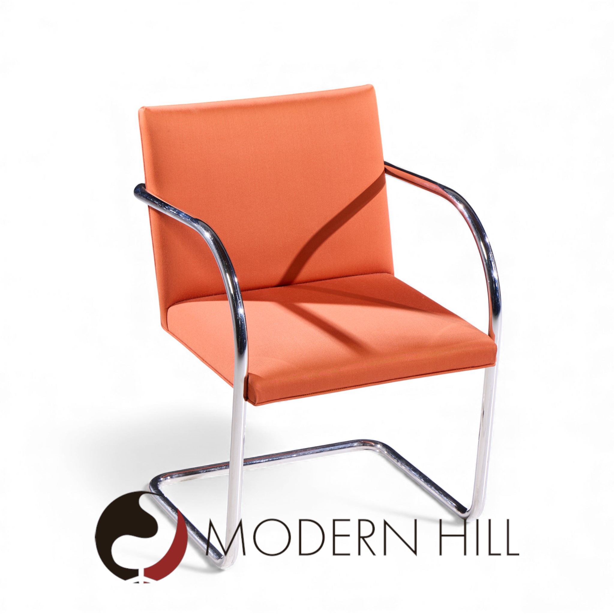 Mies Van Der Rohe for Knoll Brno Mid Century Tubular Cantilever Chrome Dining Chairs - Set of 8