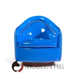 Milo Baughman for Thayer Coggin Mid Century Blue Swivel Tilt Lounge Chairs - Pair