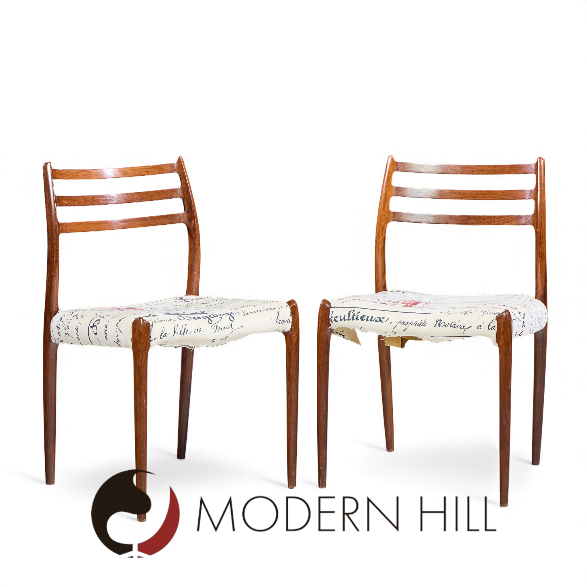 Niels Moller Model 78 Mid Century Rosewood Dining Chairs - Pair