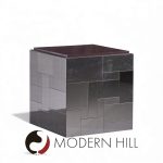 Paul Evans Cityscape Mid Century Gunmetal Cube Side End Tables - Pair