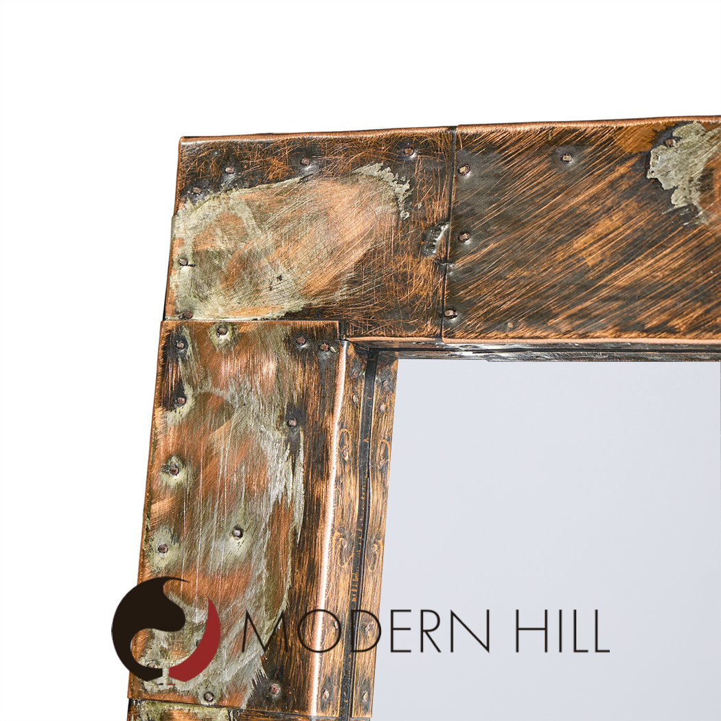 Paul Evans Mid Century Patchwork Copper, Brass and Pewter Mirror