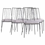 Paul Mccobb for Arbuck Pavilion Collection Mid Century Iron Dining Chairs - Set of 6