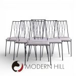 Paul Mccobb for Arbuck Pavilion Collection Mid Century Iron Dining Chairs - Set of 6