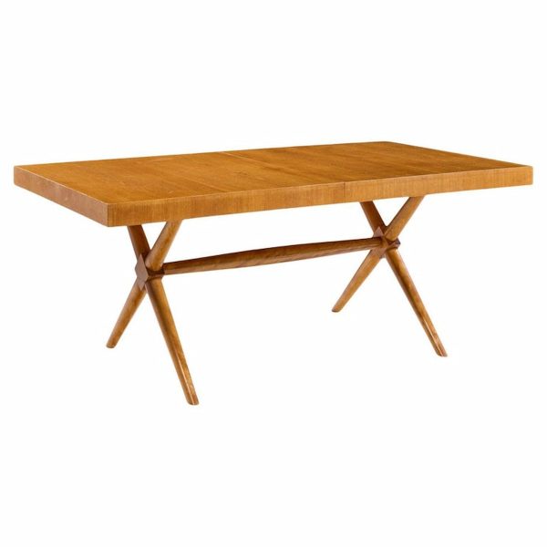 Robsjohn Gibbings for Widdicomb Mid Century Bleached Mahogany X Based Dining Table