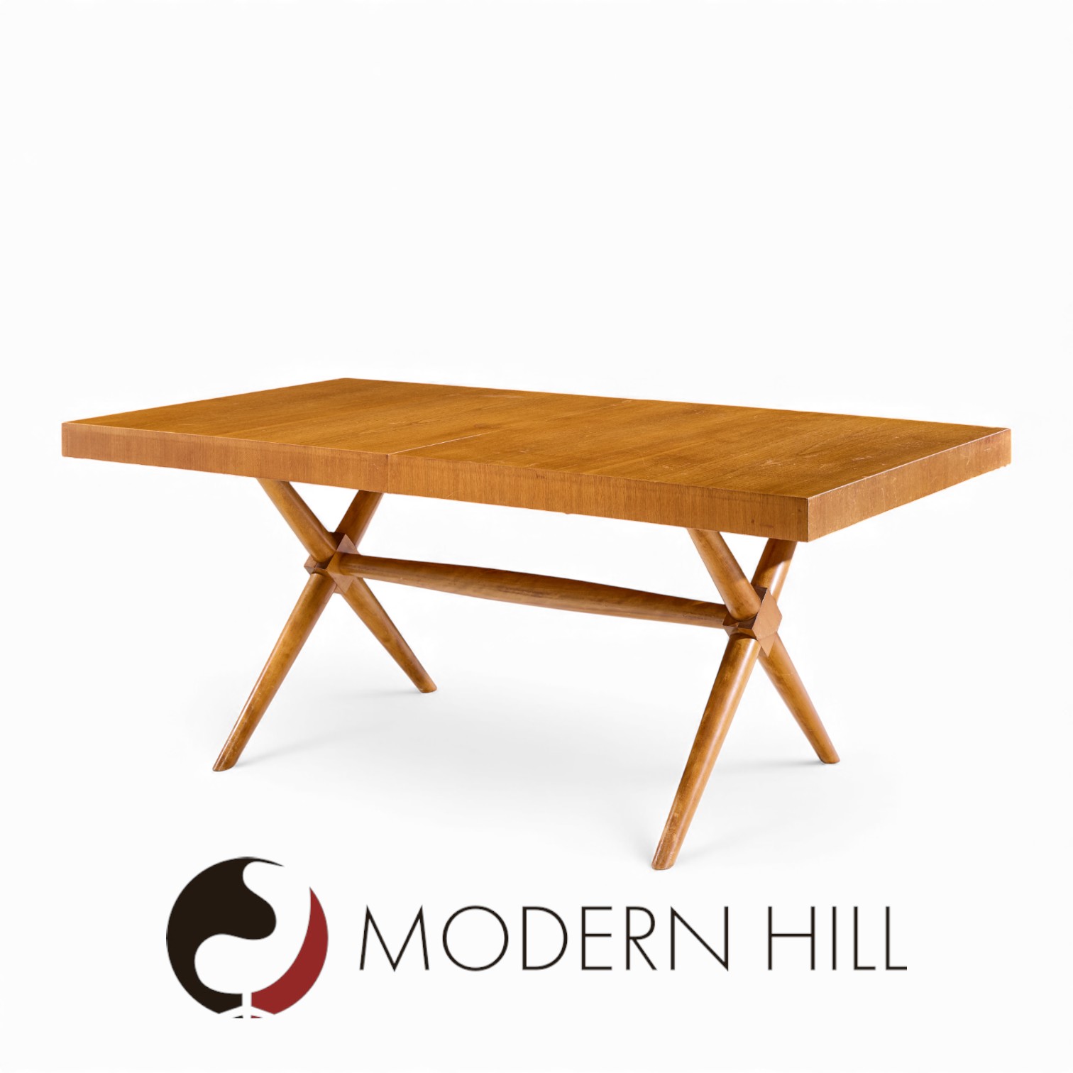 Robsjohn Gibbings for Widdicomb Mid Century Bleached Mahogany X Based Dining Table