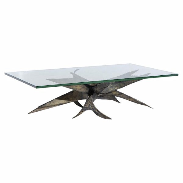 Silas Seandel Brutalist Mid Century Torch Cut Steel Coffee Table