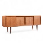Svend Madsen Mid Century Danish Teak Curved Front Credenza
