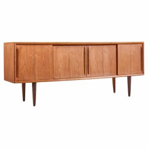 svend madsen mid century danish teak curved front credenza