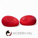 Tullio Eugenio Regge for Gufram Srl Mid Century Italian Red Detecma Chairs - Pair