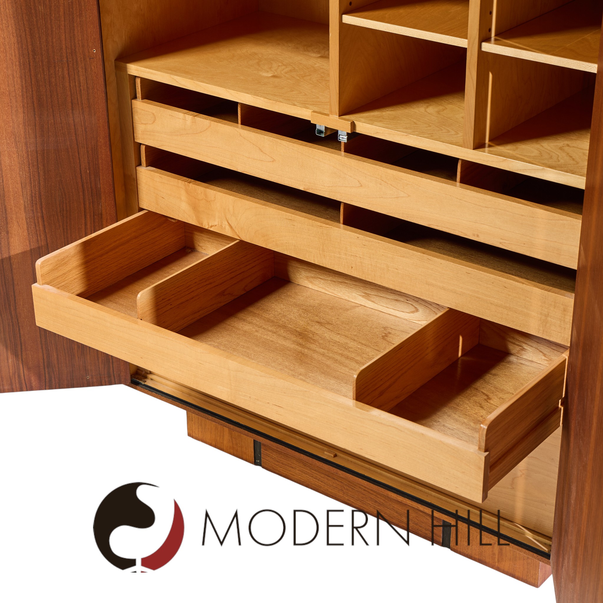 Vladimir Kagan for Dreyfuss Mid Century Walnut Armoire