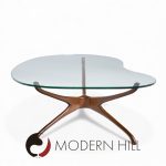 Vladimir Kagan for Dreyfuss Mid Century Walnut Tri-symmetric Coffee Table