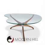 Vladimir Kagan for Dreyfuss Mid Century Walnut Tri-symmetric Coffee Table