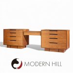 Vladimir Kagan for Dreyfuss Mid Century Walnut and Lucite Vanity Dresser