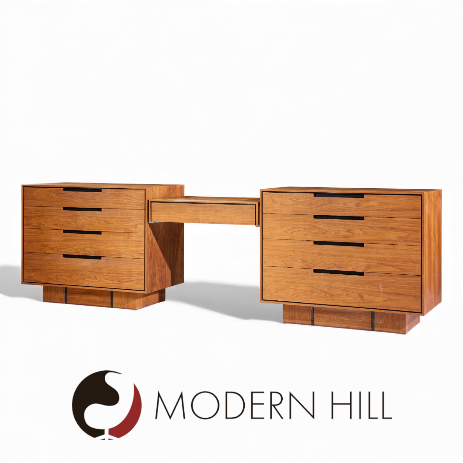 Vladimir Kagan for Dreyfuss Mid Century Walnut and Lucite Vanity Dresser