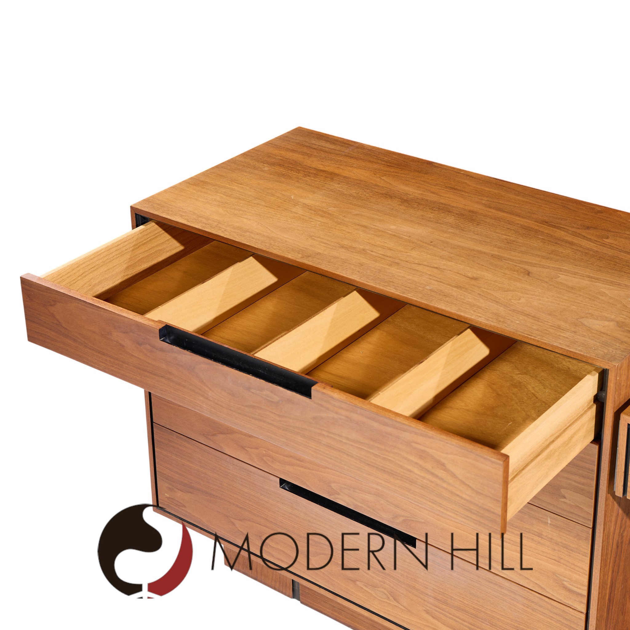 Vladimir Kagan for Dreyfuss Mid Century Walnut and Lucite Vanity Dresser