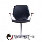 Westnofa Mid Century Teak and Chrome Swivel Chair