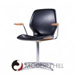 Westnofa Mid Century Teak and Chrome Swivel Chair