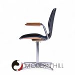 Westnofa Mid Century Teak and Chrome Swivel Chair