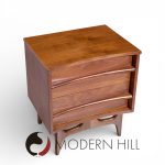Young Manufacturing Mid Century Curved Walnut Nightstands - Pair