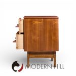 Young Manufacturing Mid Century Curved Walnut Nightstands - Pair