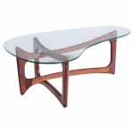 Adrian Pearsall for Craft Associates Mid Century Walnut and Glass Coffee Table