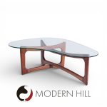 Adrian Pearsall for Craft Associates Mid Century Walnut and Glass Coffee Table