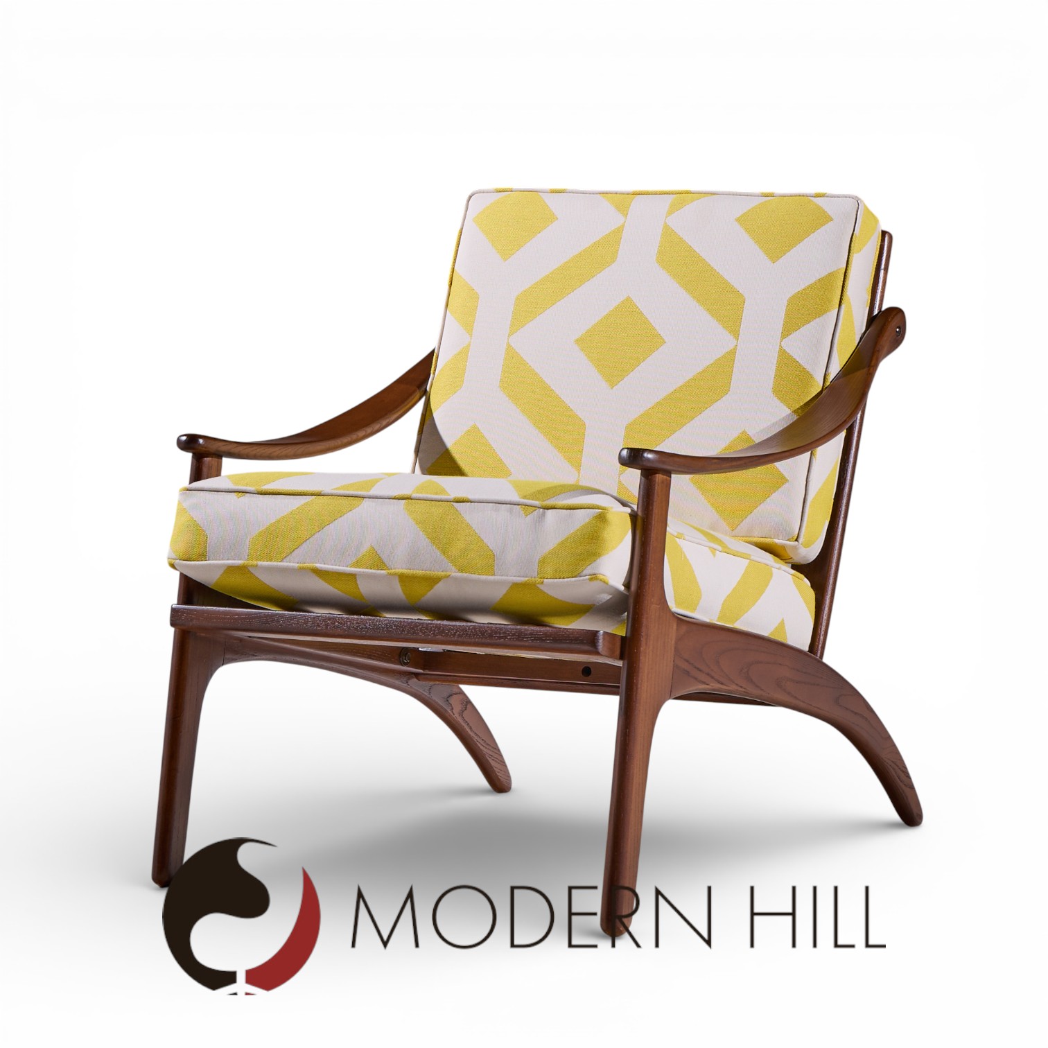 Arne Hovmand Olsen for P. Mikkelsen mid Century Teak Lean Back Lounge Chairs - Pair