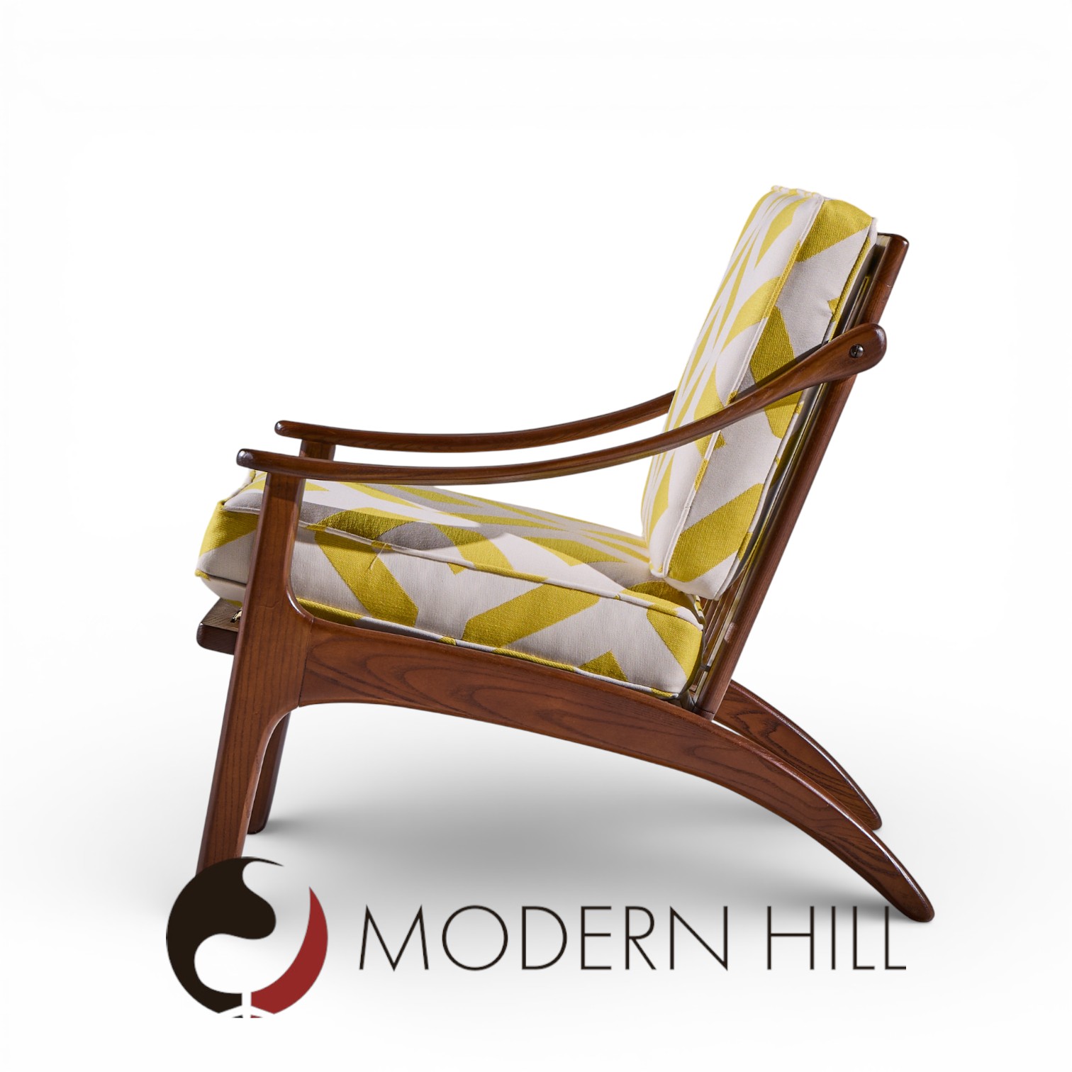 Arne Hovmand Olsen for P. Mikkelsen mid Century Teak Lean Back Lounge Chairs - Pair