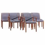 Bill Stephens for Knoll Mid Century Bentwood Dining Chairs - Set of 8