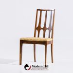 Broyhill Brasilia Mid Century Walnut Side Dining Chairs - Pair