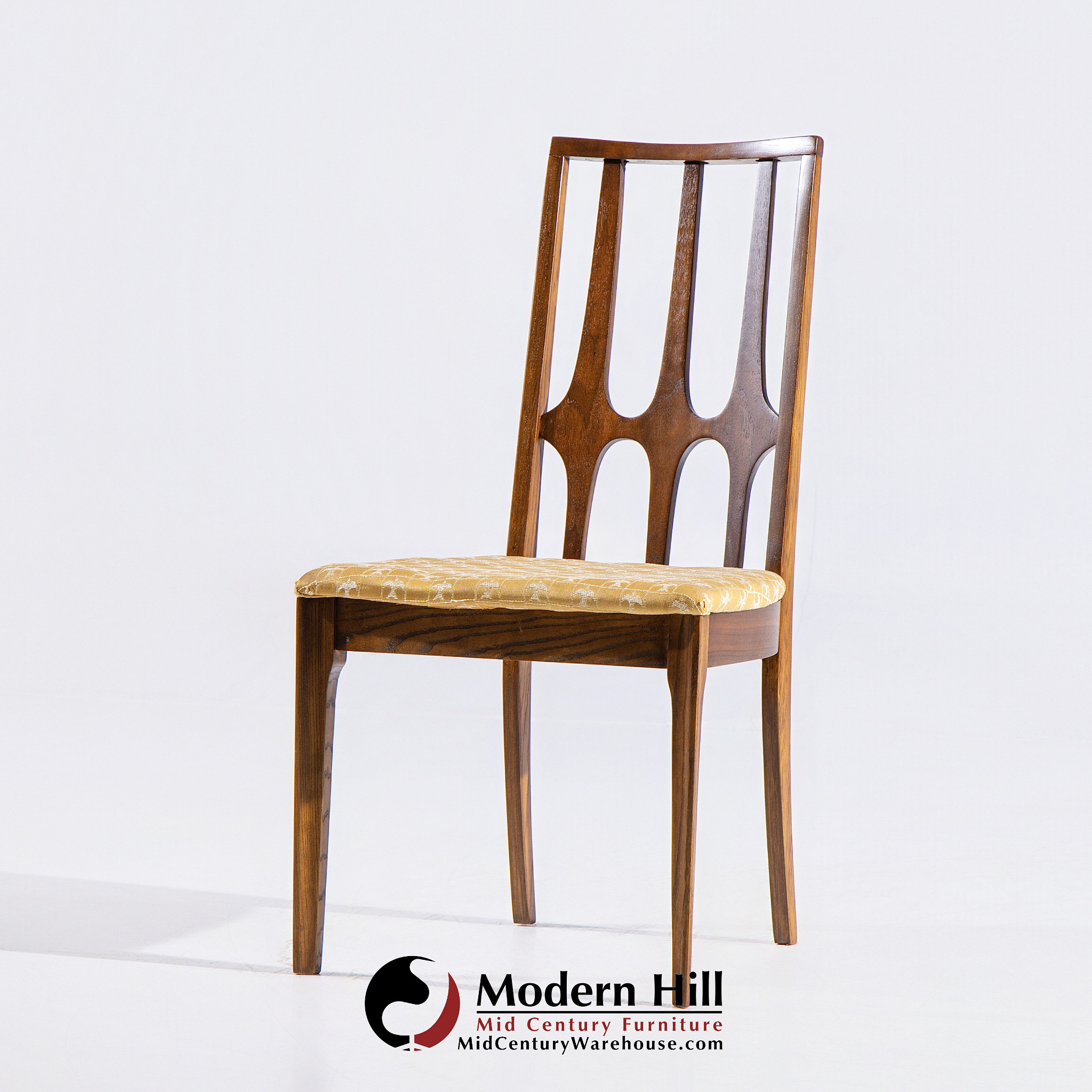 Broyhill Brasilia Mid Century Walnut Side Dining Chairs - Pair