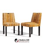 Edward Wormley for Dunbar Mid Century Brass Handled Dining Chairs - Pair