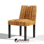 Edward Wormley for Dunbar Mid Century Brass Handled Dining Chairs - Pair