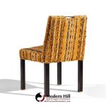 Edward Wormley for Dunbar Mid Century Brass Handled Dining Chairs - Pair