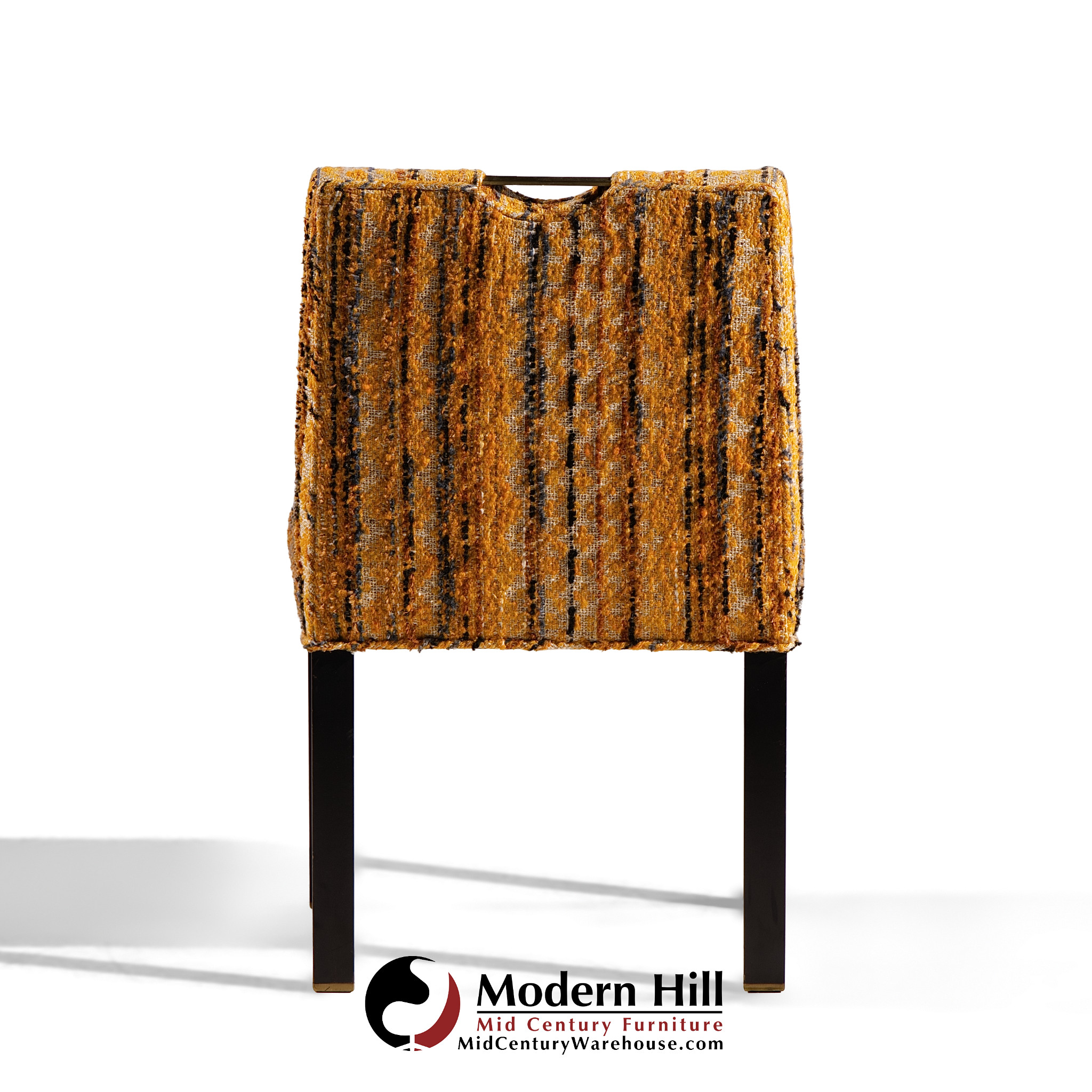 Edward Wormley for Dunbar Mid Century Brass Handled Dining Chairs - Pair