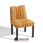 Edward Wormley for Dunbar Mid Century Brass Handled Dining Chairs - Pair