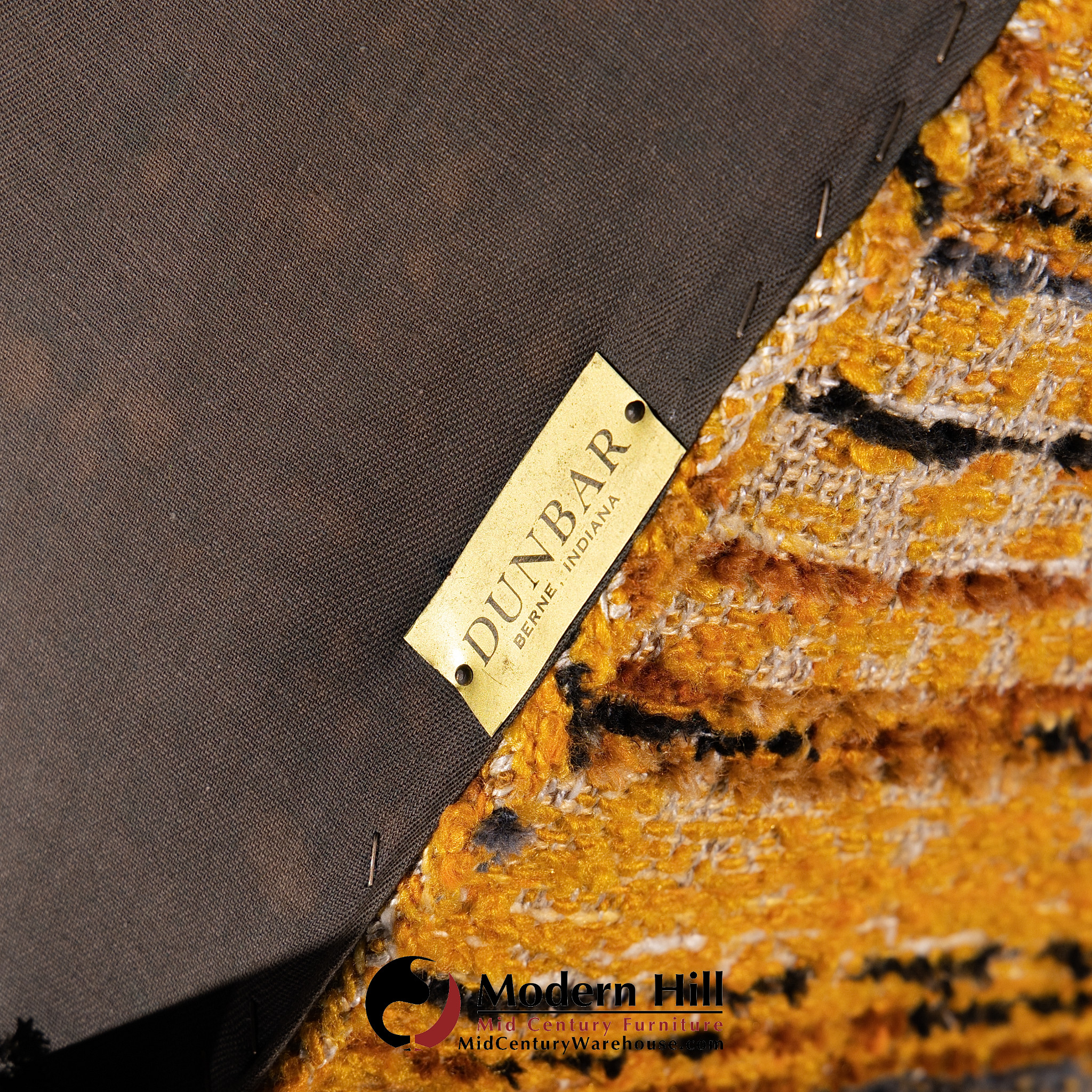 Edward Wormley for Dunbar Mid Century Brass Handled Dining Chairs - Pair