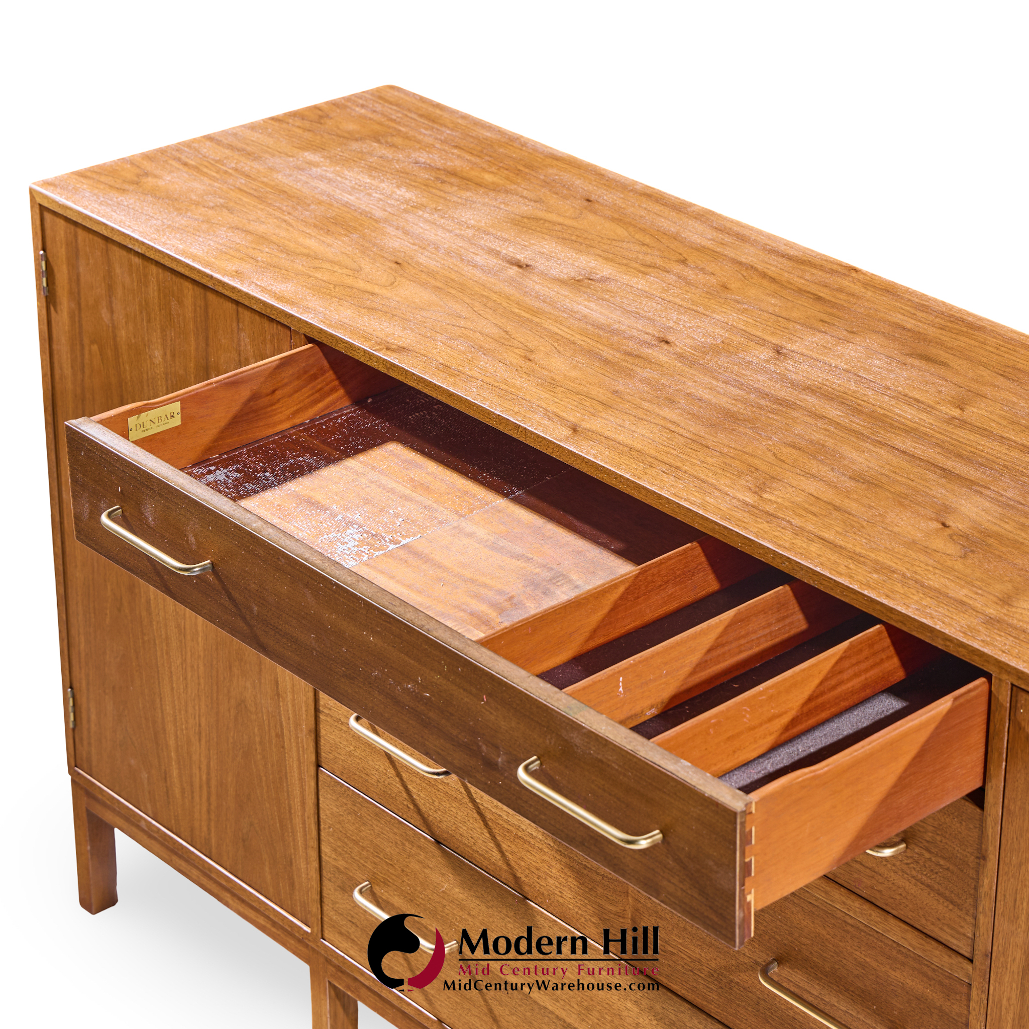 Edward Wormley for Dunbar Mid Century Walnut Sideboard Credenza