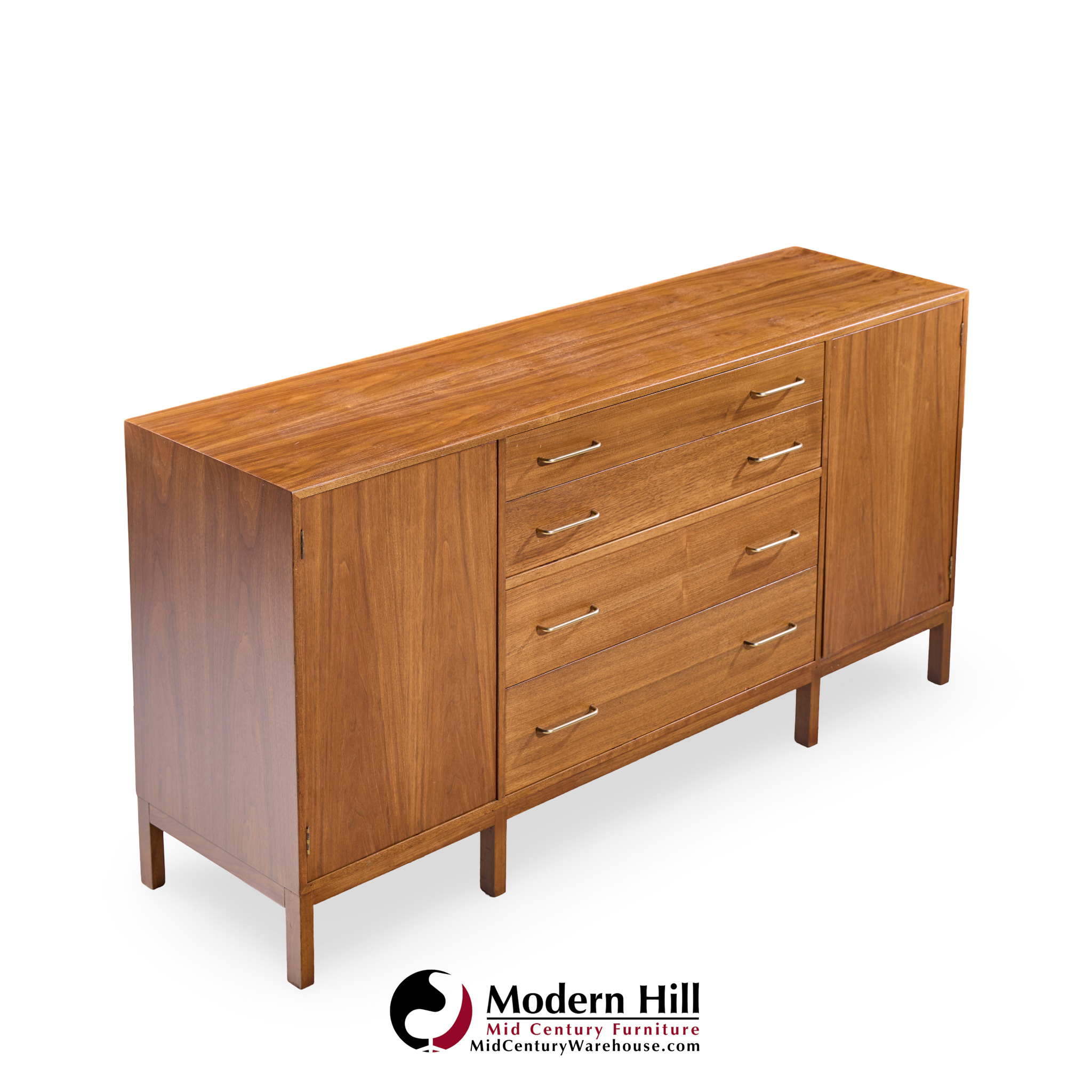 Edward Wormley for Dunbar Mid Century Walnut Sideboard Credenza