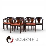 Edward Wormley for Dunbar Model 935 Walnut and Rosewood Chairs - Set of 8